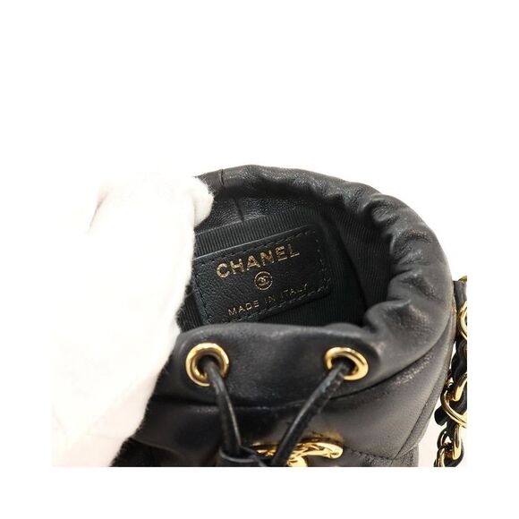 Pre Loved Chanel Leather Bucket Bag with Dust Bag and Guarantee Card Women Black - Picture 8 of 8